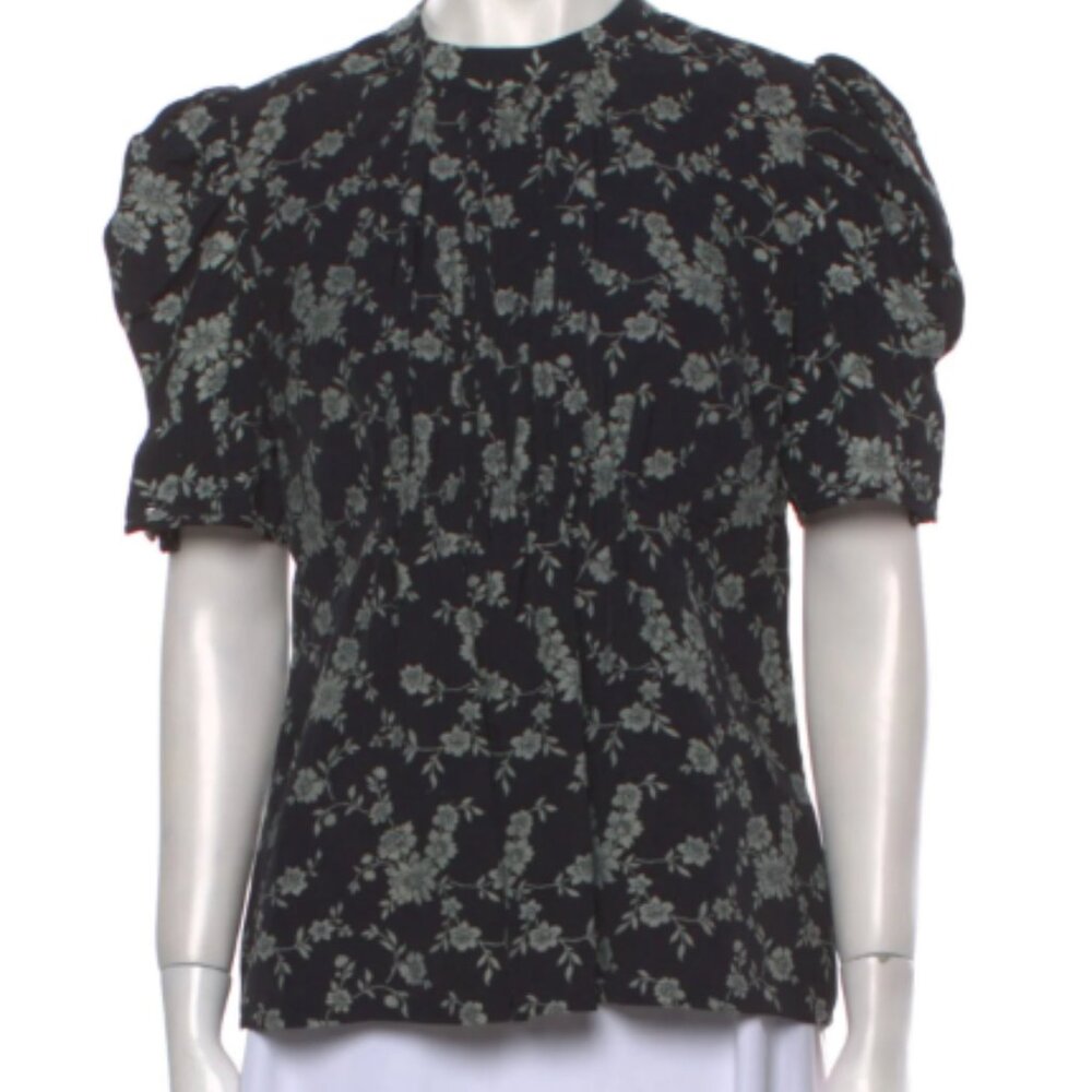 CO Floral Print Crew Neck Blouse